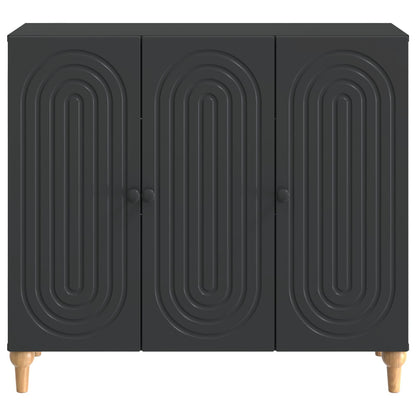 Dressoir Zwart 89 x 34,5 x 80 cm Bewerkt hout
