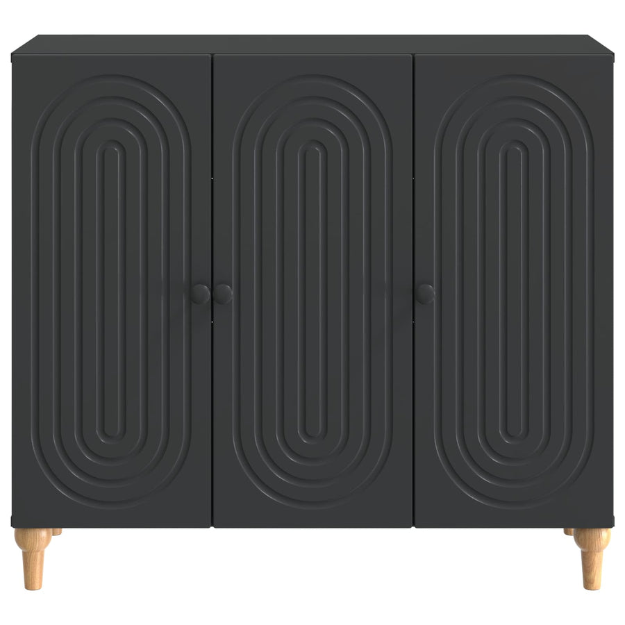 Dressoir Zwart 89 x 34,5 x 80 cm Bewerkt hout