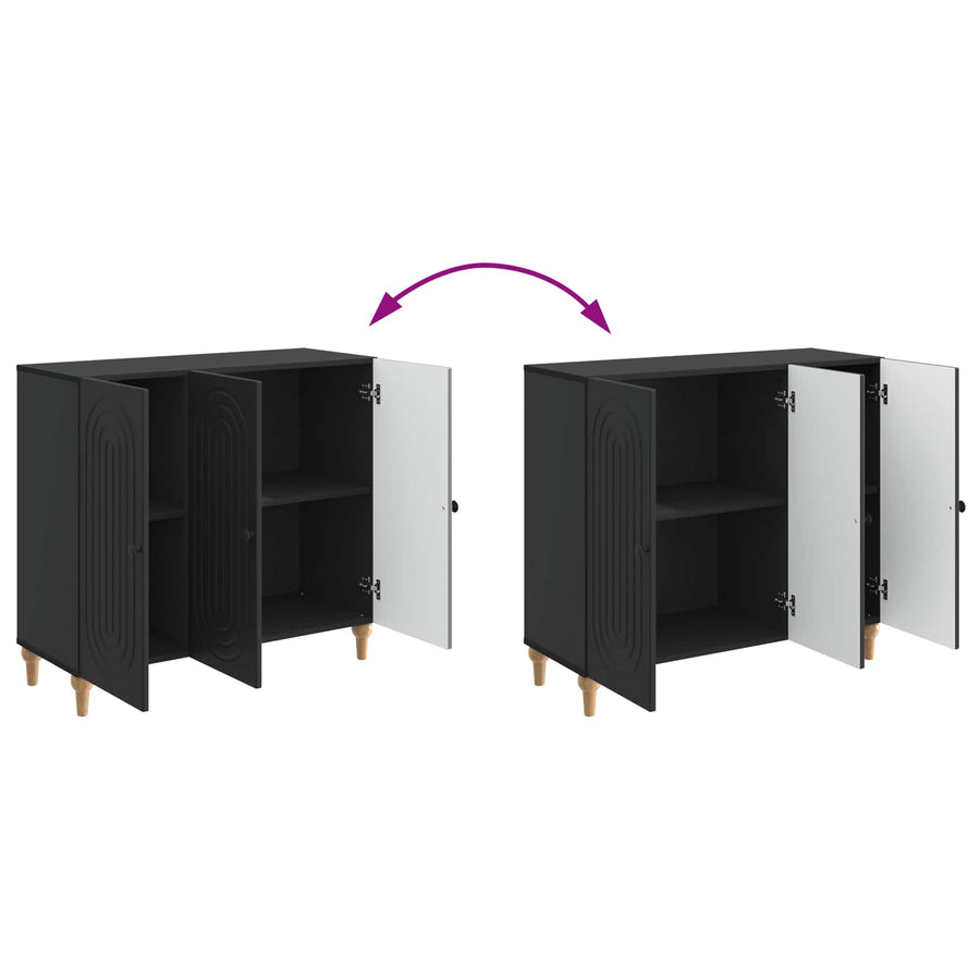 Dressoir Zwart 89 x 34,5 x 80 cm Bewerkt hout