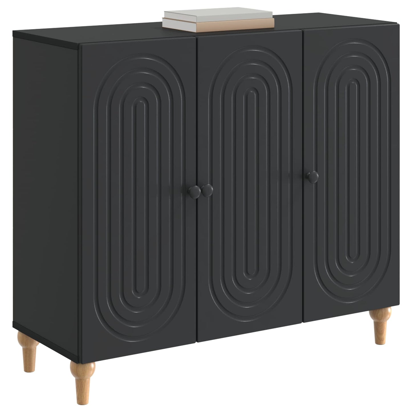Dressoir Zwart 89 x 34,5 x 80 cm Bewerkt hout