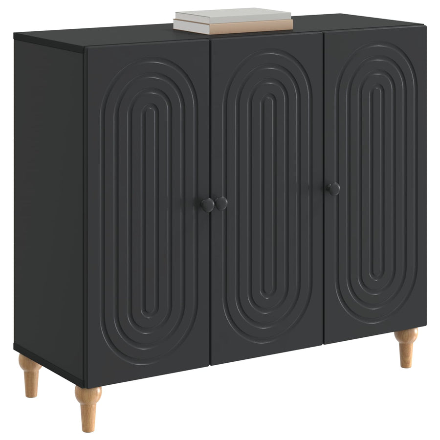 Dressoir Zwart 89 x 34,5 x 80 cm Bewerkt hout