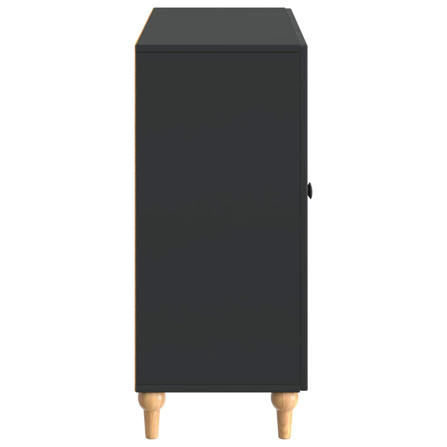Dressoir Zwart 89 x 34,5 x 80 cm Bewerkt hout