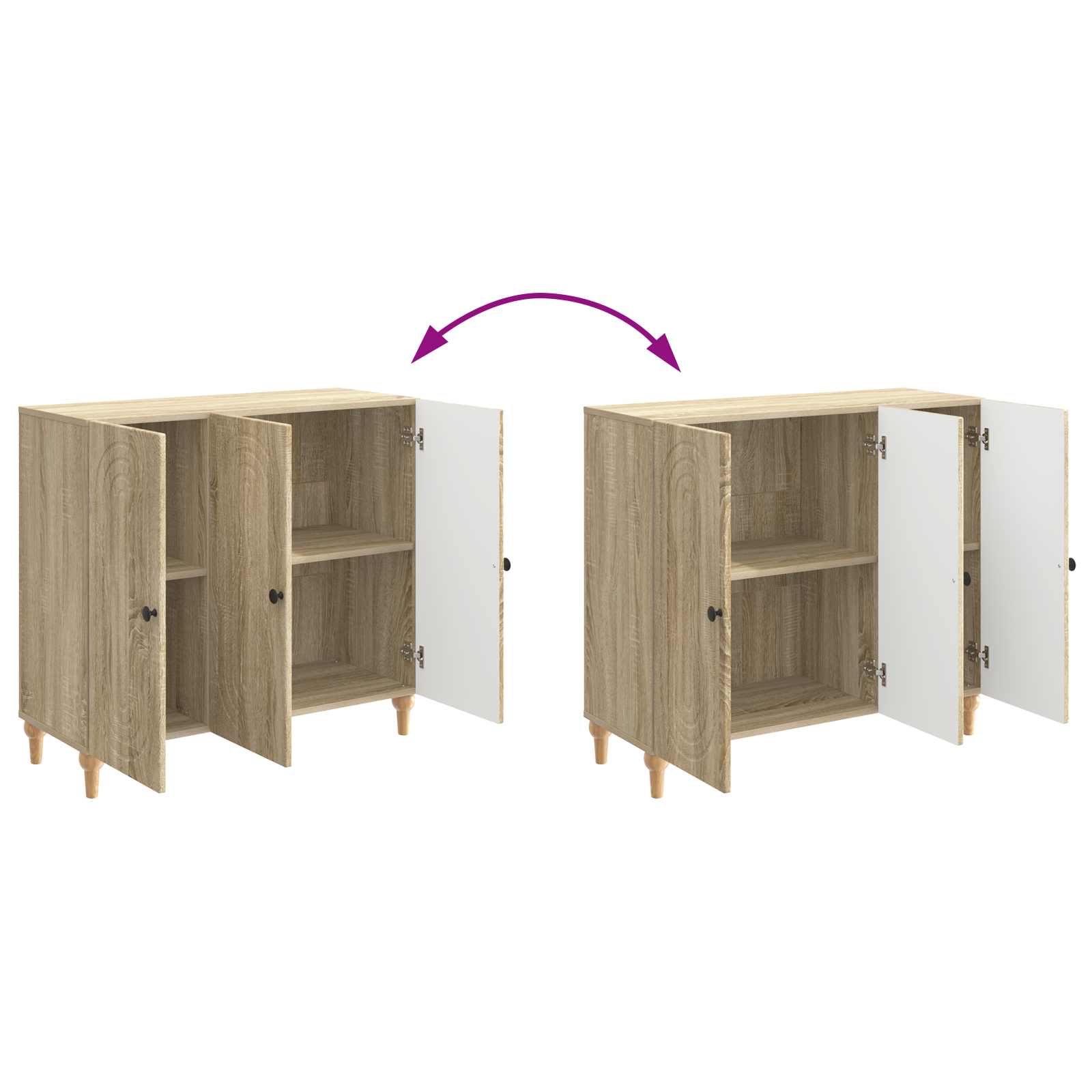 Dressoir Sonoma Eiken 89 x 34,5 x 80 cm Bewerkt hout
