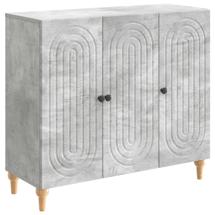 Dressoir Betongrijs 89 x 34,5 x 80 cm Bewerkt hout