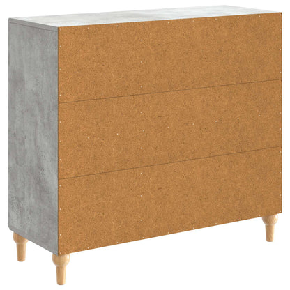 Dressoir Betongrijs 89 x 34,5 x 80 cm Bewerkt hout