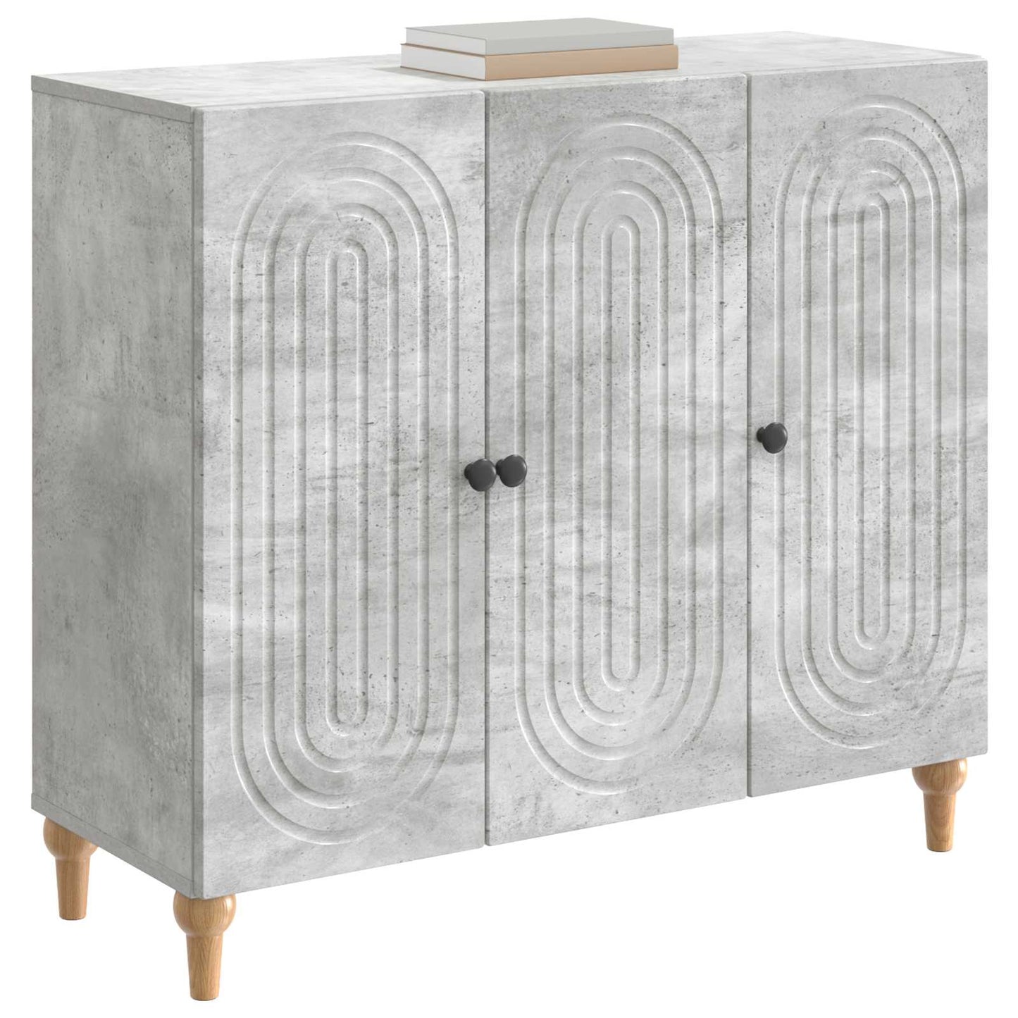 Dressoir Betongrijs 89 x 34,5 x 80 cm Bewerkt hout