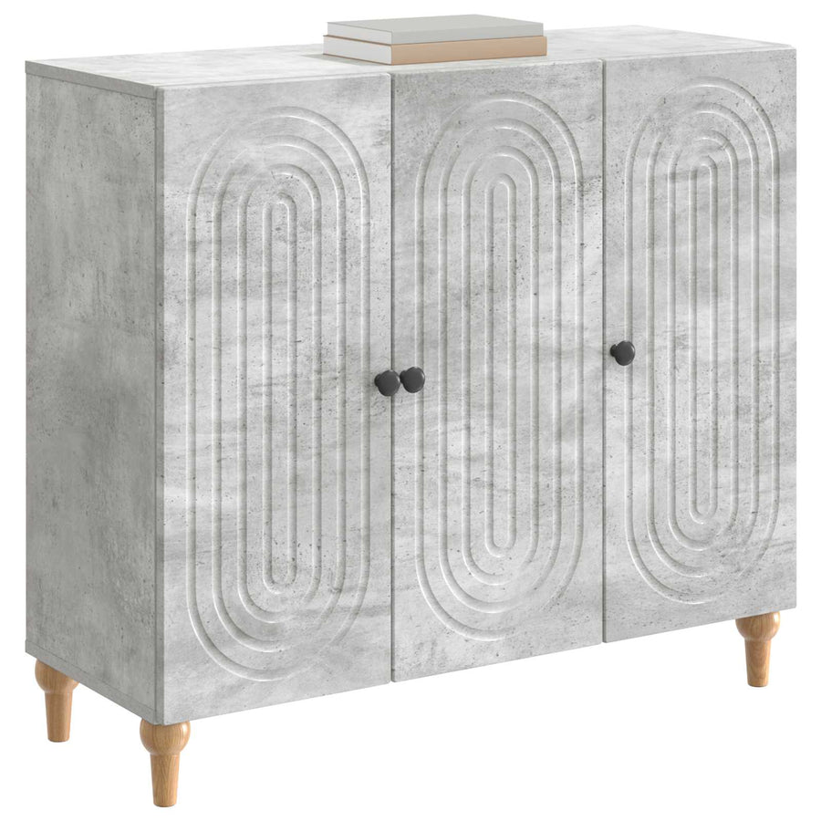 Dressoir Betongrijs 89 x 34,5 x 80 cm Bewerkt hout