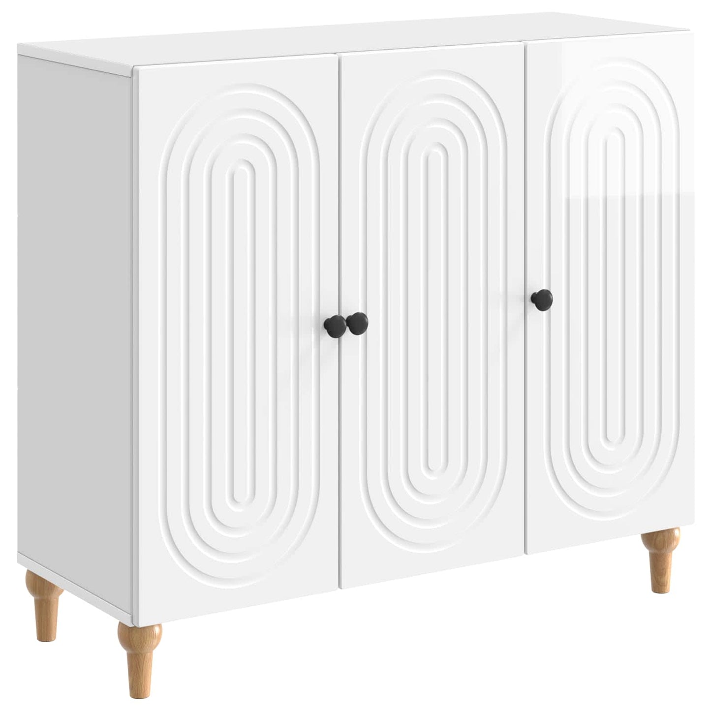 Dressoir Hoogglans Wit 89 x 34,5 x 80 cm Bewerkt hout