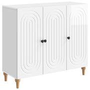 Dressoir 89x34,5x80 cm hoogglans wit bewerkt hout