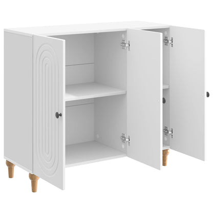 Dressoir Hoogglans Wit 89 x 34,5 x 80 cm Bewerkt hout