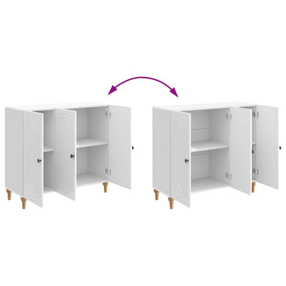 Dressoir Hoogglans Wit 89 x 34,5 x 80 cm Bewerkt hout