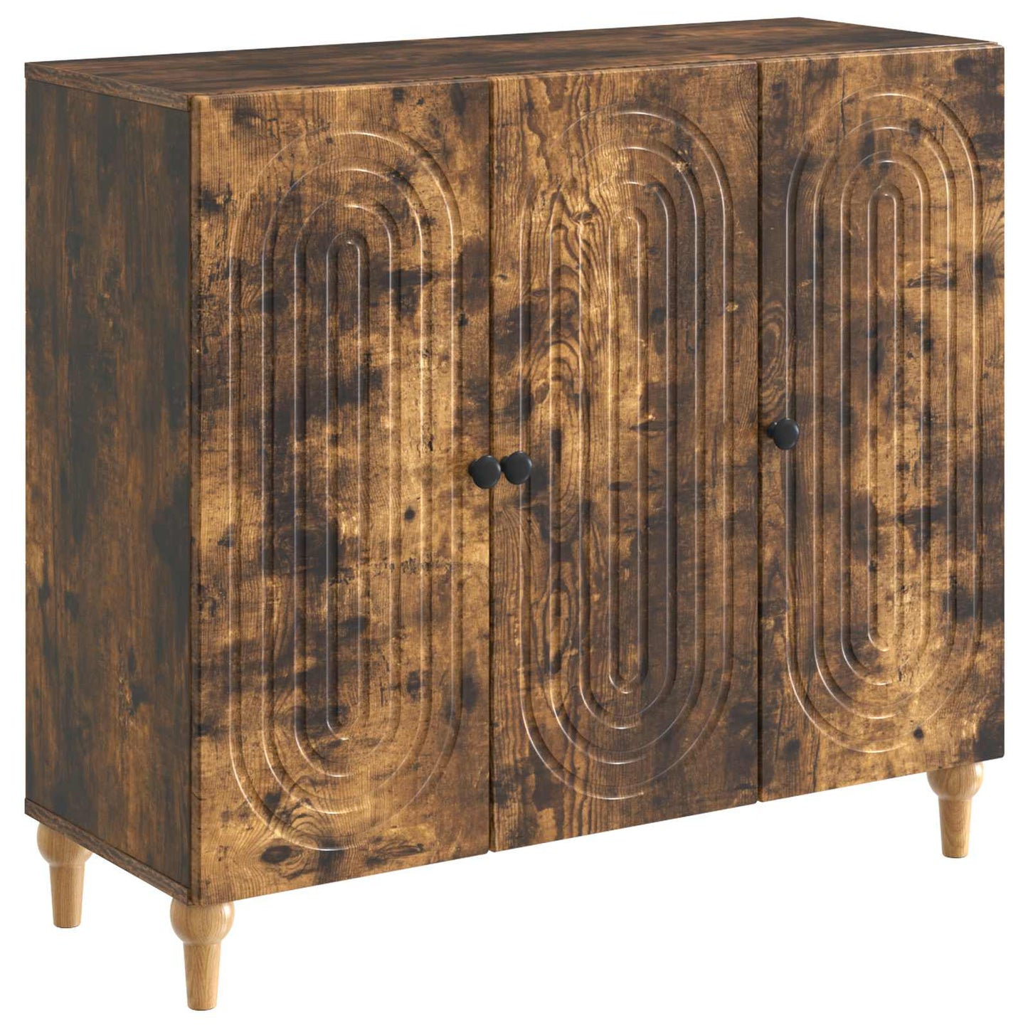 Dressoir Gerookt eiken 89 x 34,5 x 80 cm Bewerkt hout