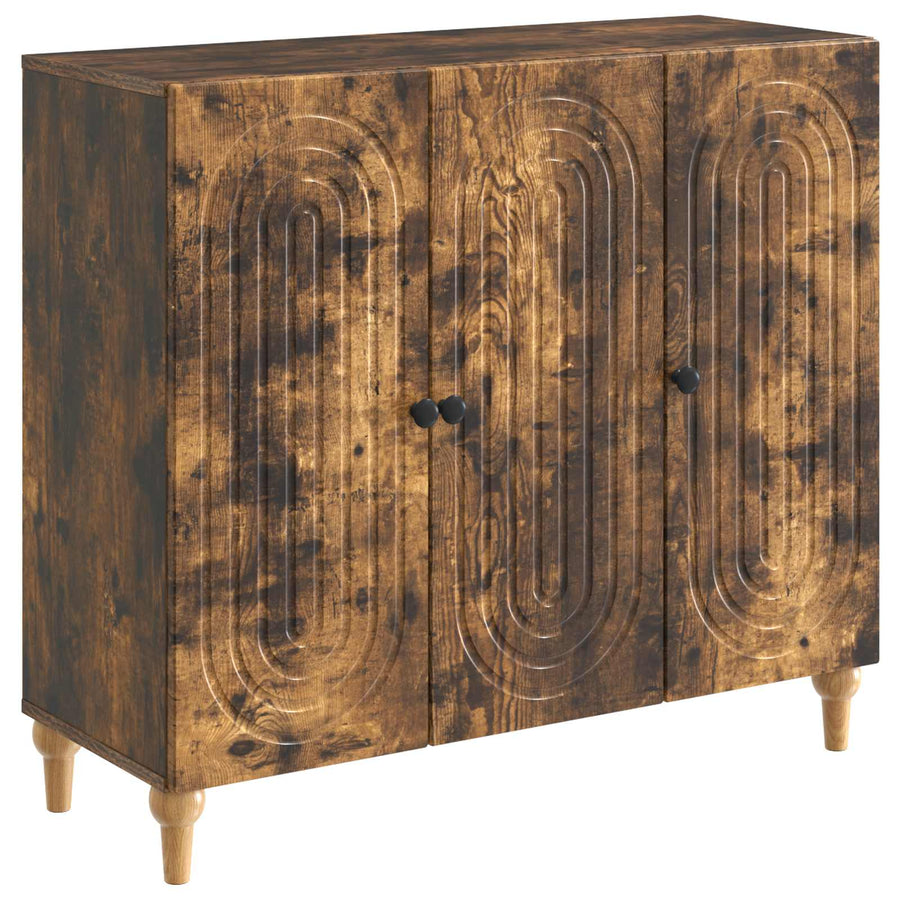 Dressoir Gerookt eiken 89 x 34,5 x 80 cm Bewerkt hout