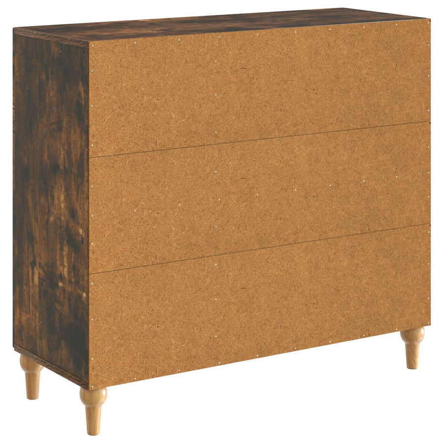 Dressoir Gerookt eiken 89 x 34,5 x 80 cm Bewerkt hout