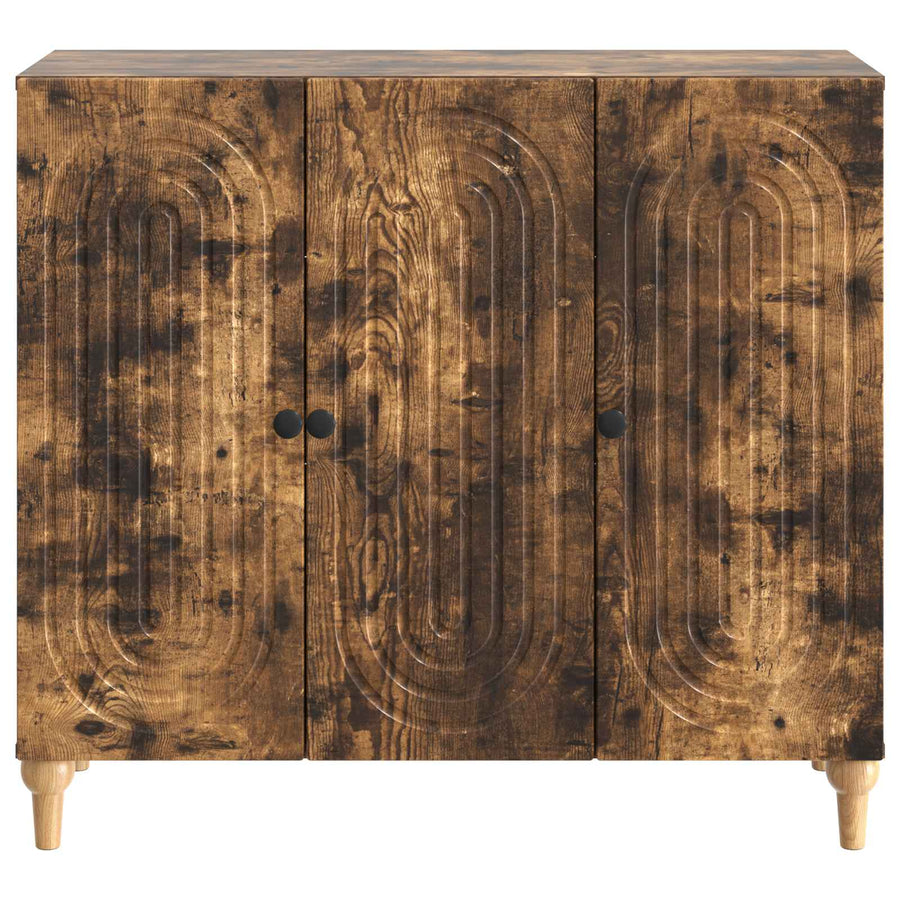Dressoir Gerookt eiken 89 x 34,5 x 80 cm Bewerkt hout