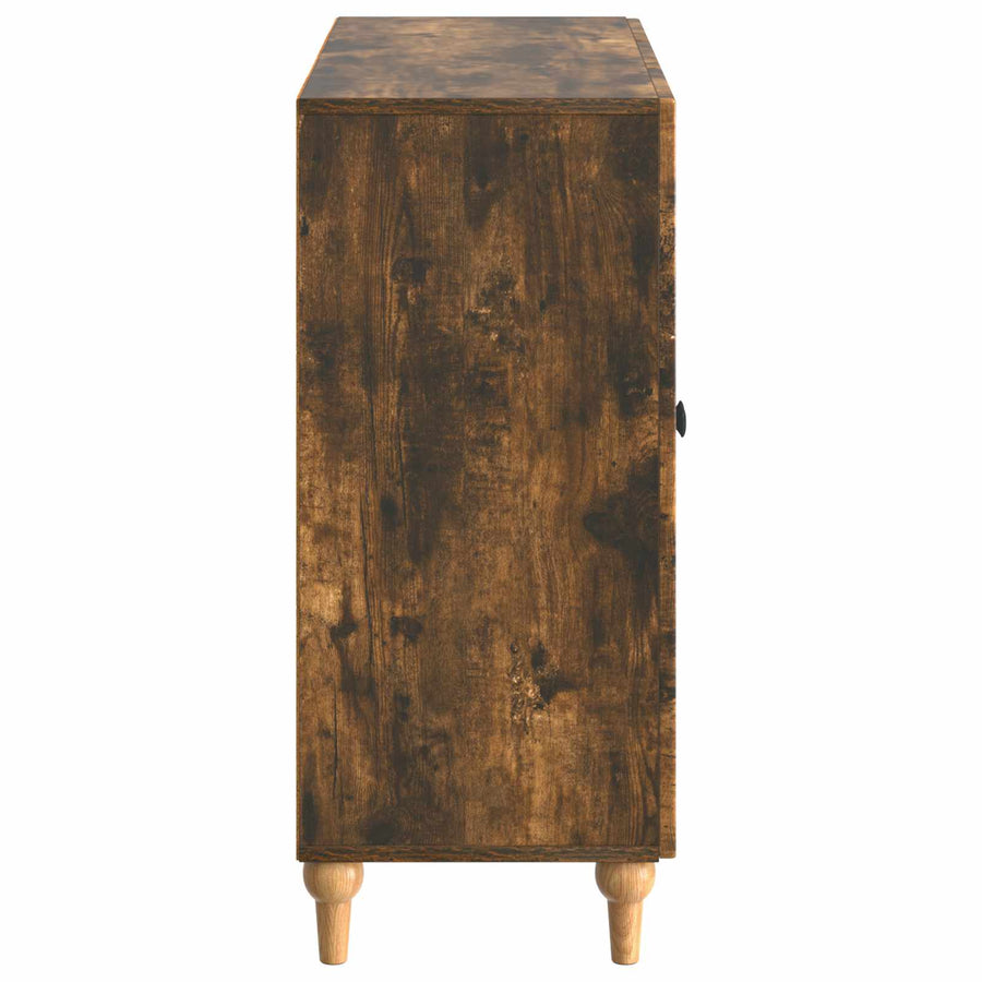Dressoir Gerookt eiken 89 x 34,5 x 80 cm Bewerkt hout