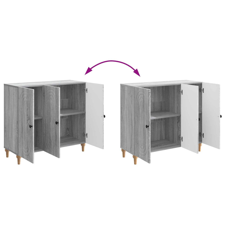 Dressoir Grijs sonoma 89 x 34,5 x 80 cm Bewerkt hout