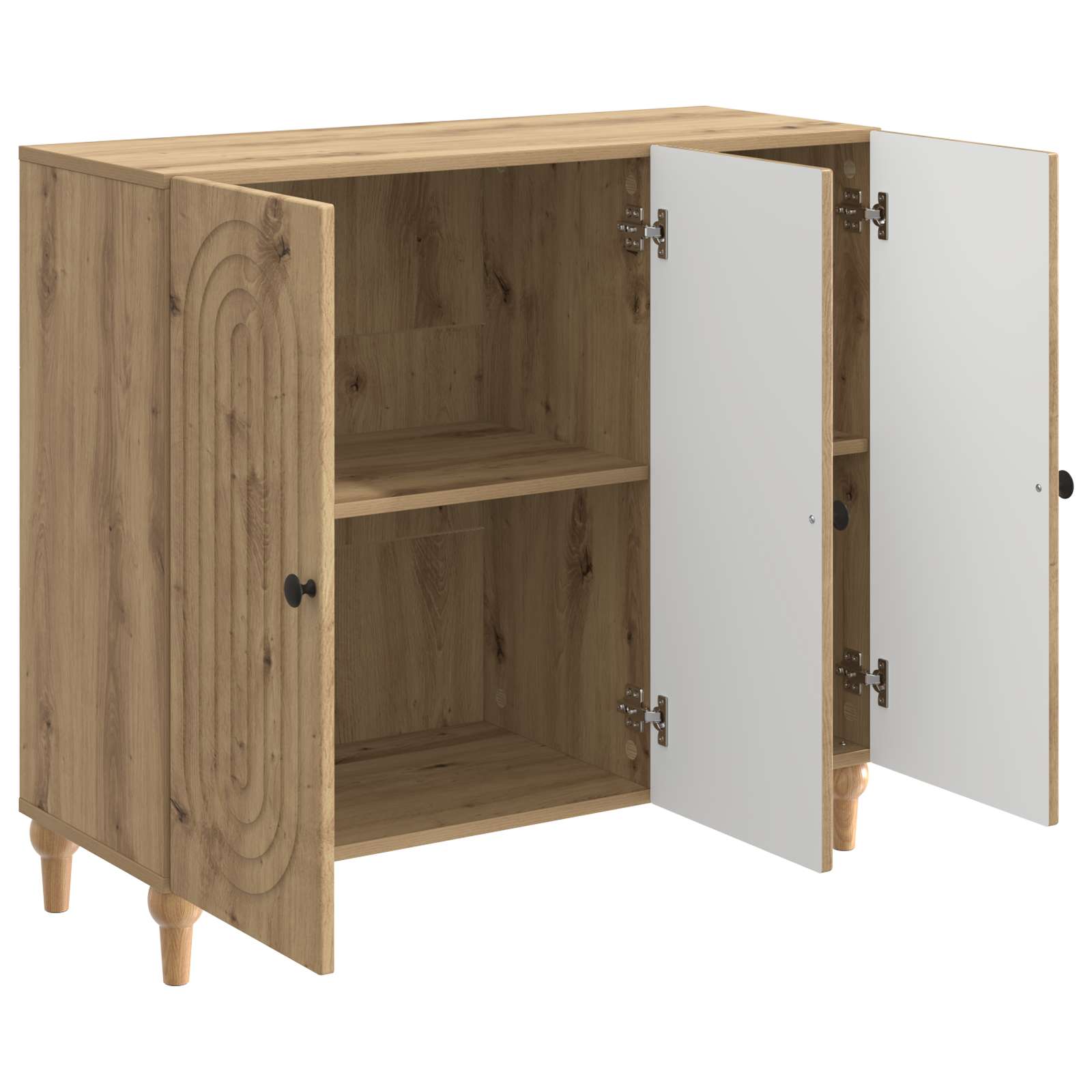 Dressoir Artisanaal eiken 89 x 34,5 x 80 cm Bewerkt hout