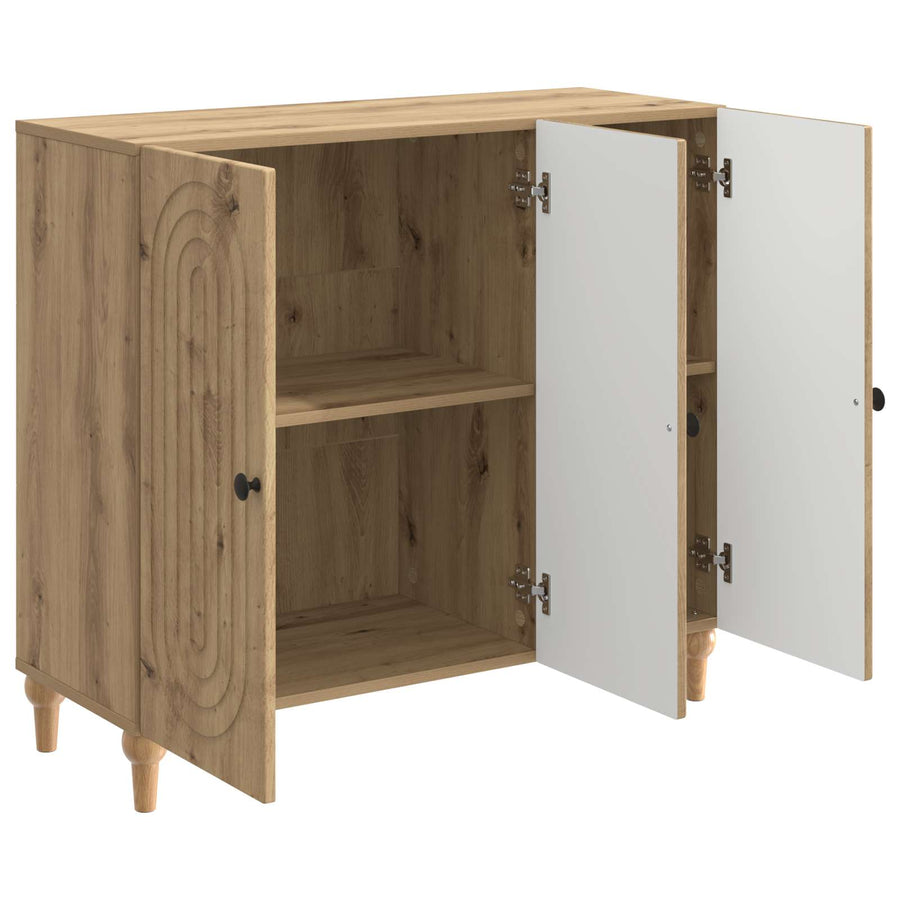 Dressoir Artisanaal eiken 89 x 34,5 x 80 cm Bewerkt hout