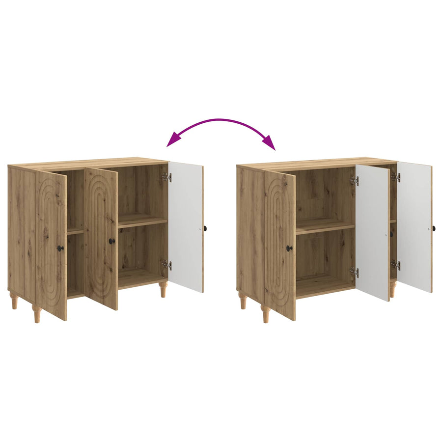 Dressoir Artisanaal eiken 89 x 34,5 x 80 cm Bewerkt hout