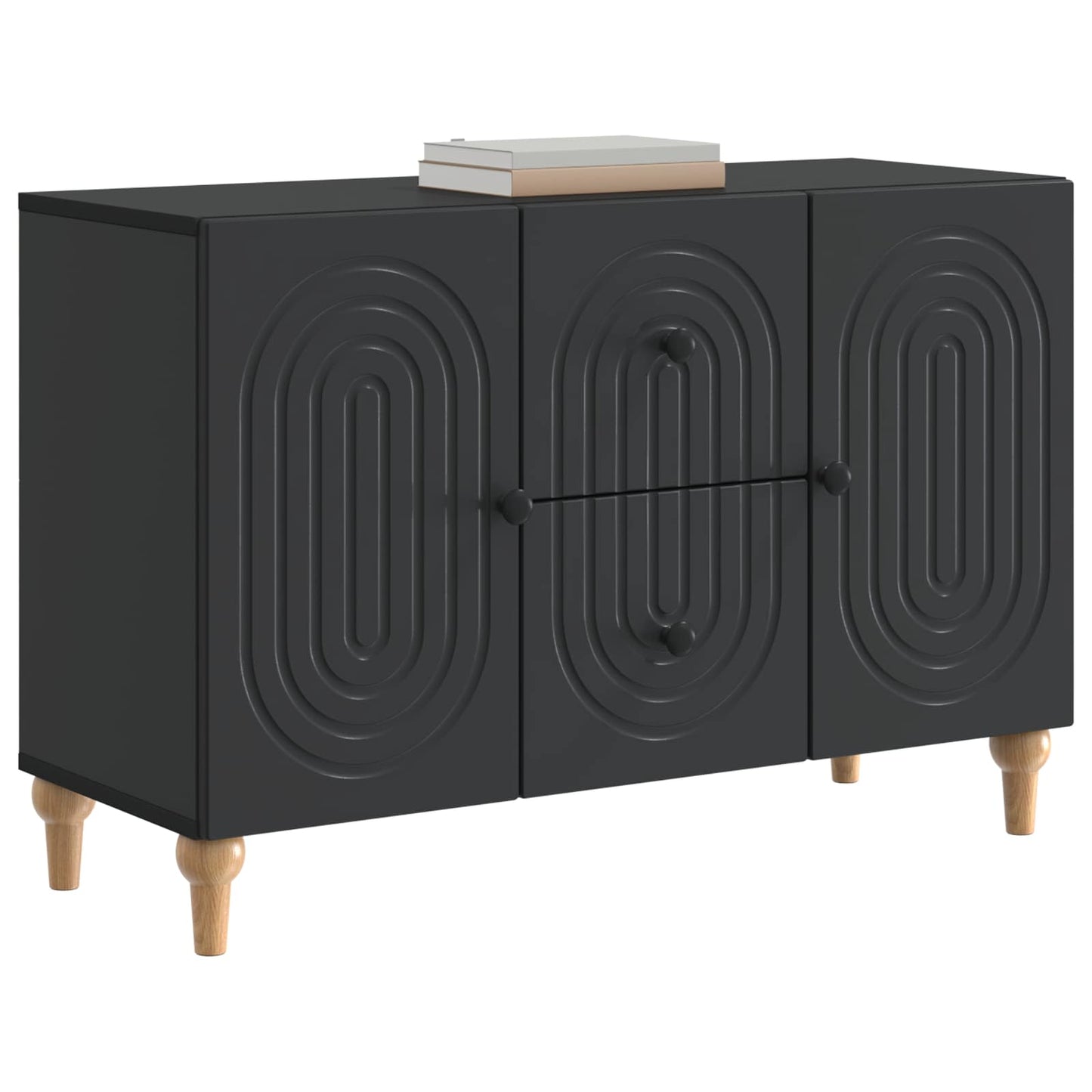 TV-kast met lade Zwart 89 x 34,5 x 60 cm Bewerkt hout