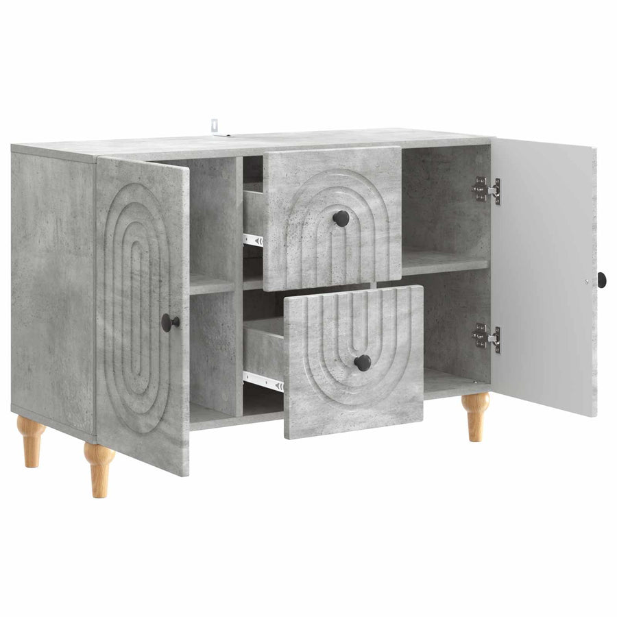 TV-kast met lade Betongrijs 89 x 34,5 x 60 cm Bewerkt hout