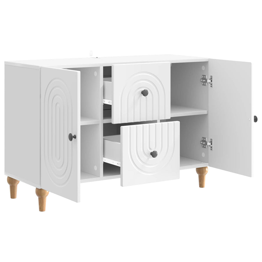 TV-kast met lade Hoogglans Wit 89 x 34,5 x 60 cm Bewerkt hout