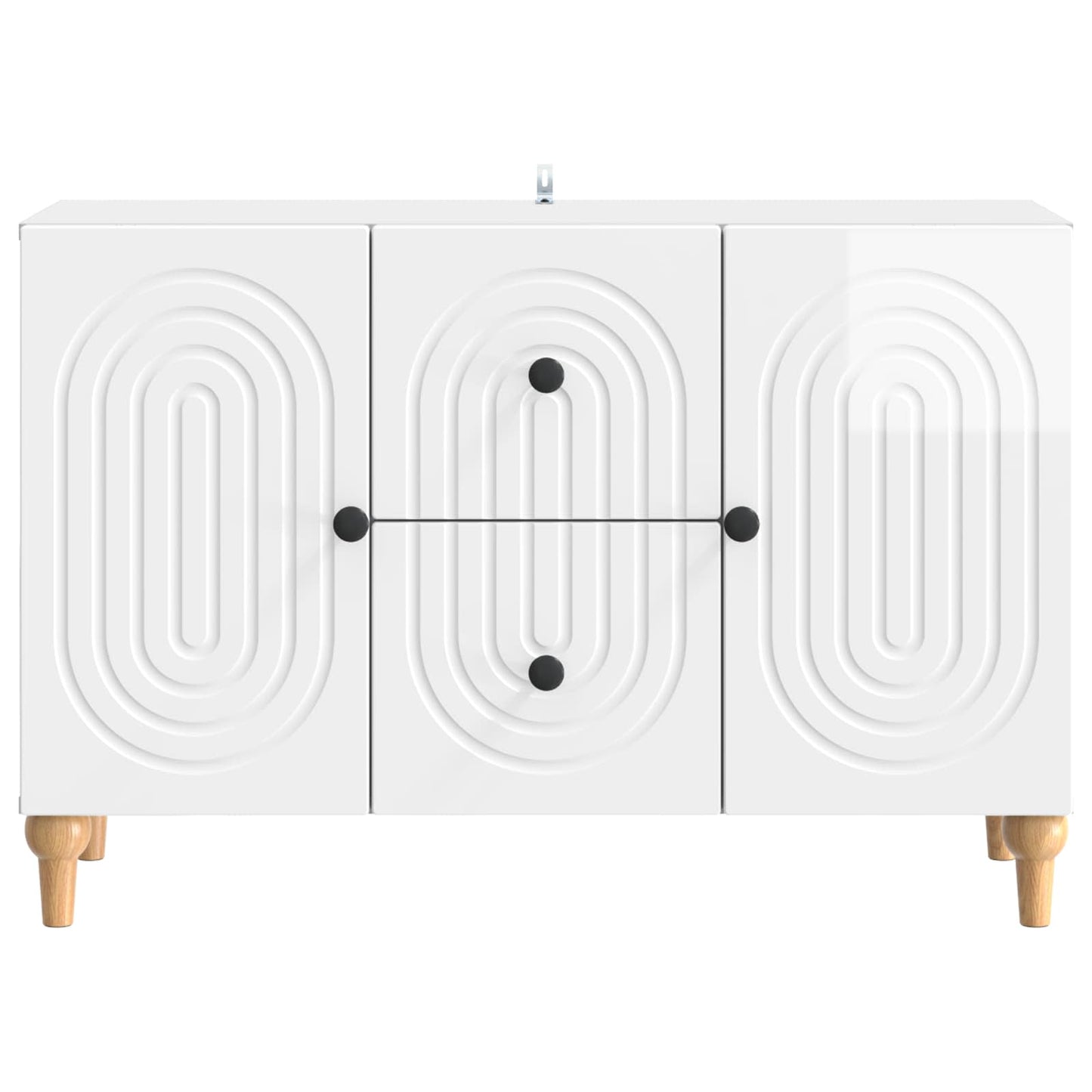 TV-kast met lade Hoogglans Wit 89 x 34,5 x 60 cm Bewerkt hout