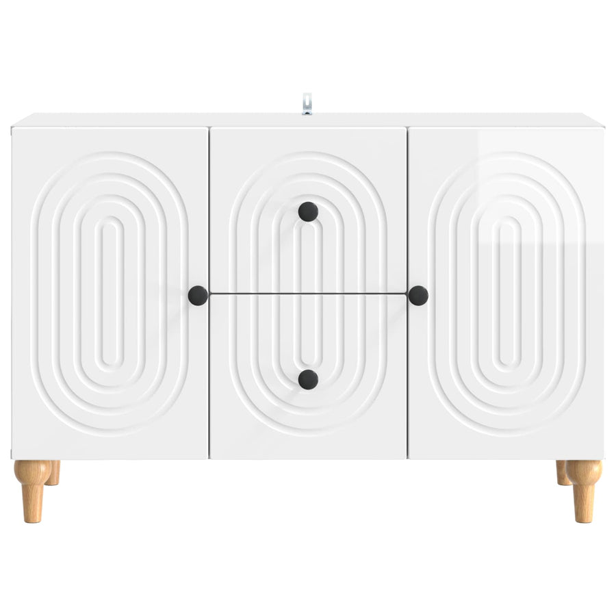 TV-kast met lade Hoogglans Wit 89 x 34,5 x 60 cm Bewerkt hout