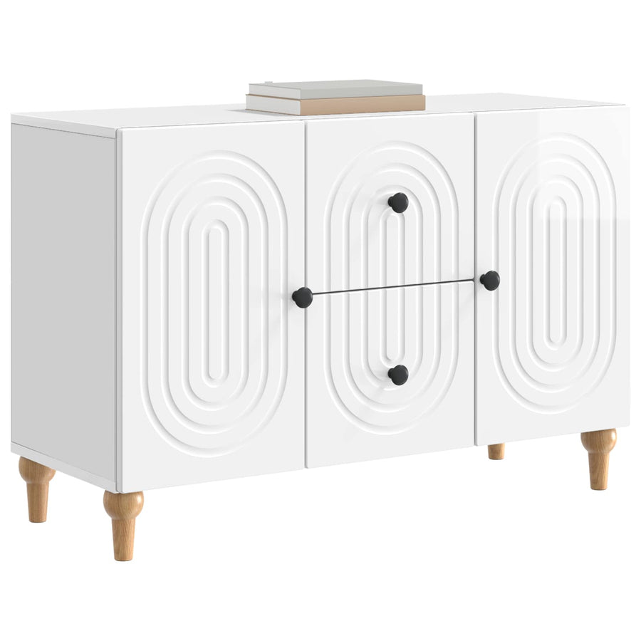TV-kast met lade Hoogglans Wit 89 x 34,5 x 60 cm Bewerkt hout