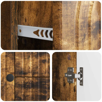 TV-kast met lade Gerookt eiken 89 x 34,5 x 60 cm Bewerkt hout