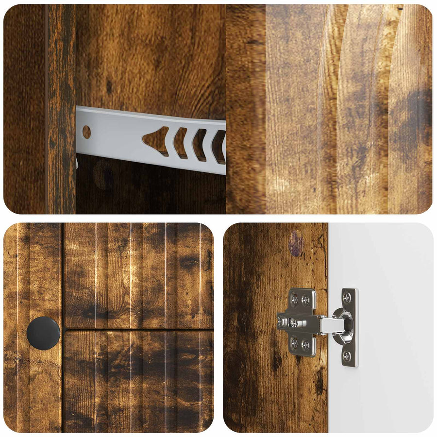 TV-kast met lade Gerookt eiken 89 x 34,5 x 60 cm Bewerkt hout