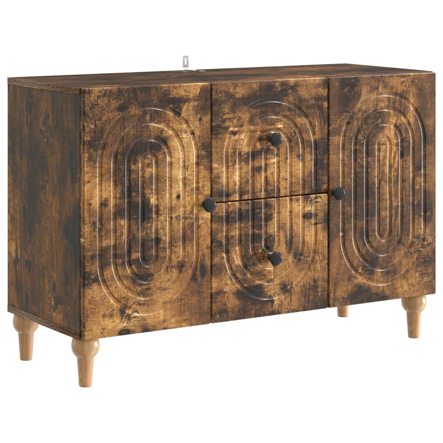 TV-kast met lade Gerookt eiken 89 x 34,5 x 60 cm Bewerkt hout