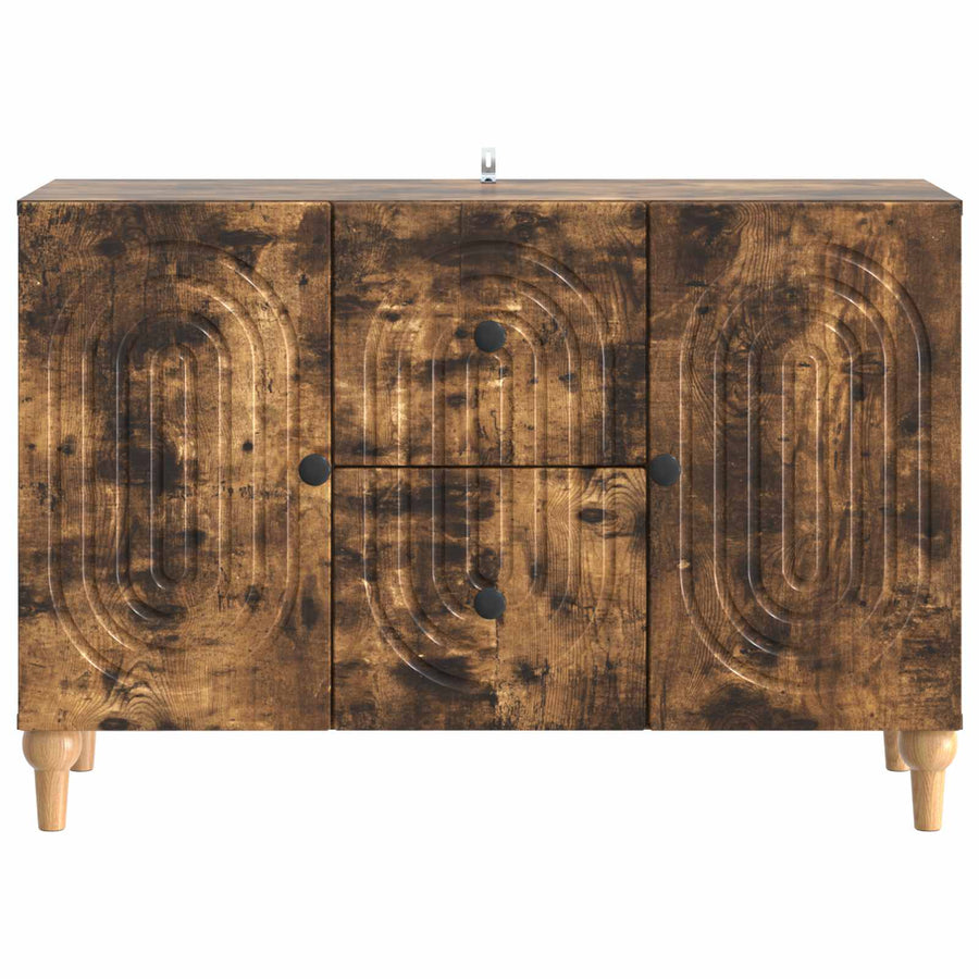 TV-kast met lade Gerookt eiken 89 x 34,5 x 60 cm Bewerkt hout