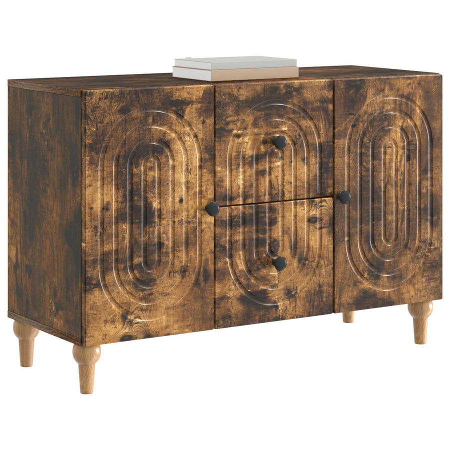 TV-kast met lade Gerookt eiken 89 x 34,5 x 60 cm Bewerkt hout