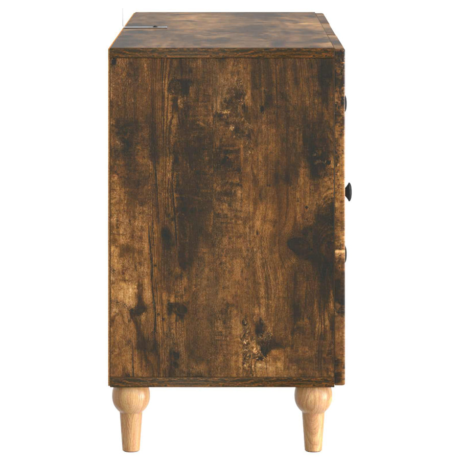 TV-kast met lade Gerookt eiken 89 x 34,5 x 60 cm Bewerkt hout