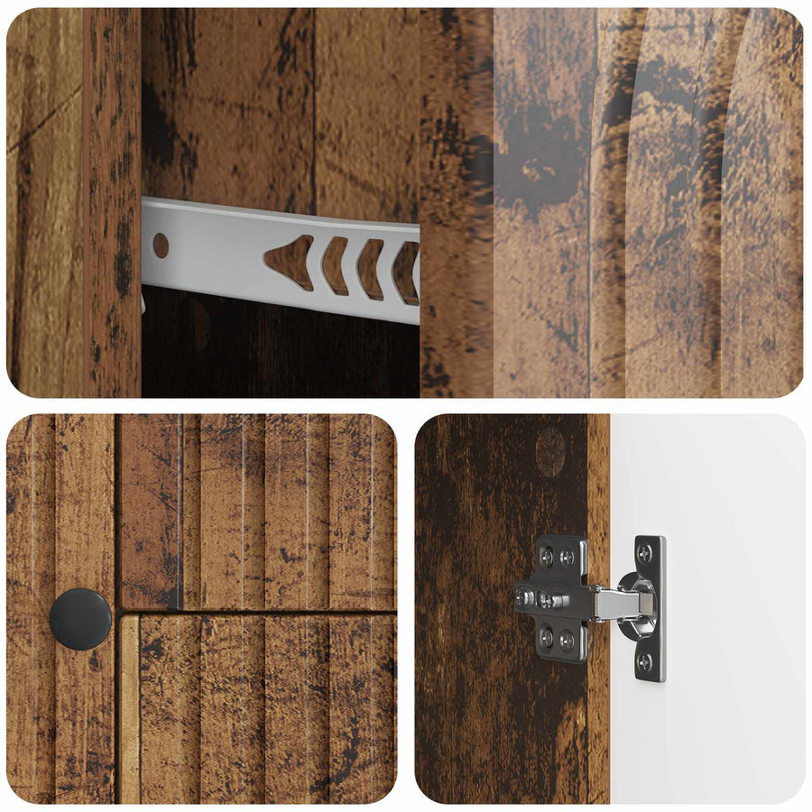 TV-kast met lade Oud hout 89 x 34,5 x 60 cm Bewerkt hout