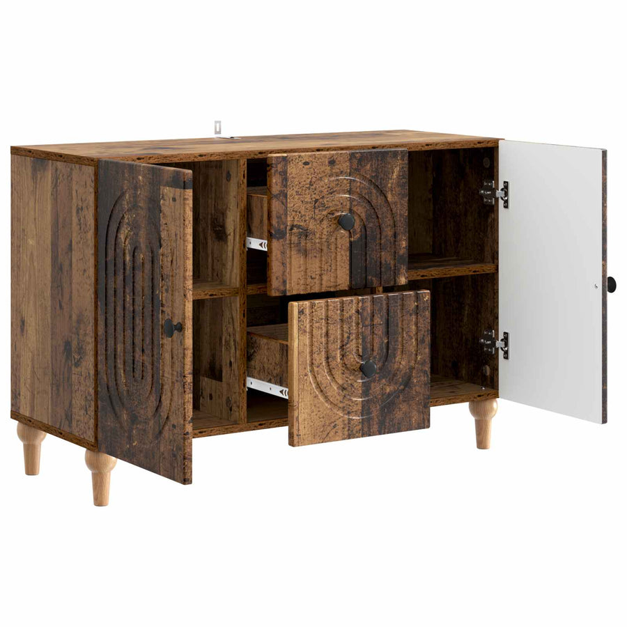 TV-kast met lade Oud hout 89 x 34,5 x 60 cm Bewerkt hout