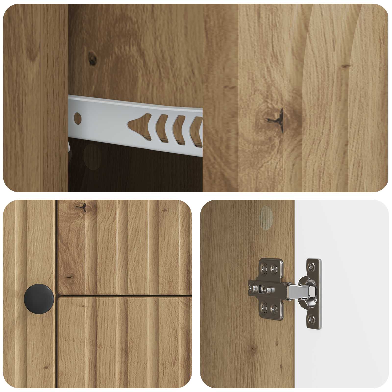 TV-kast Artisanaal eiken 89 x 34,5 x 60 cm Bewerkt hout