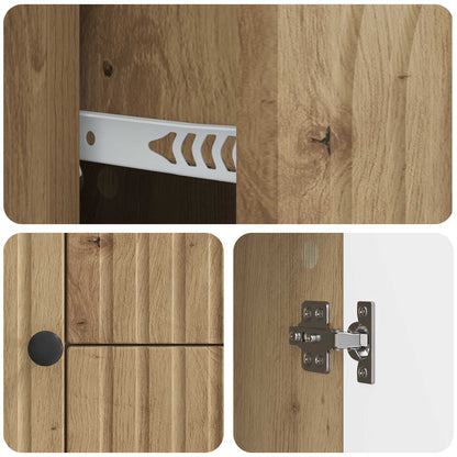 TV-kast Artisanaal eiken 89 x 34,5 x 60 cm Bewerkt hout