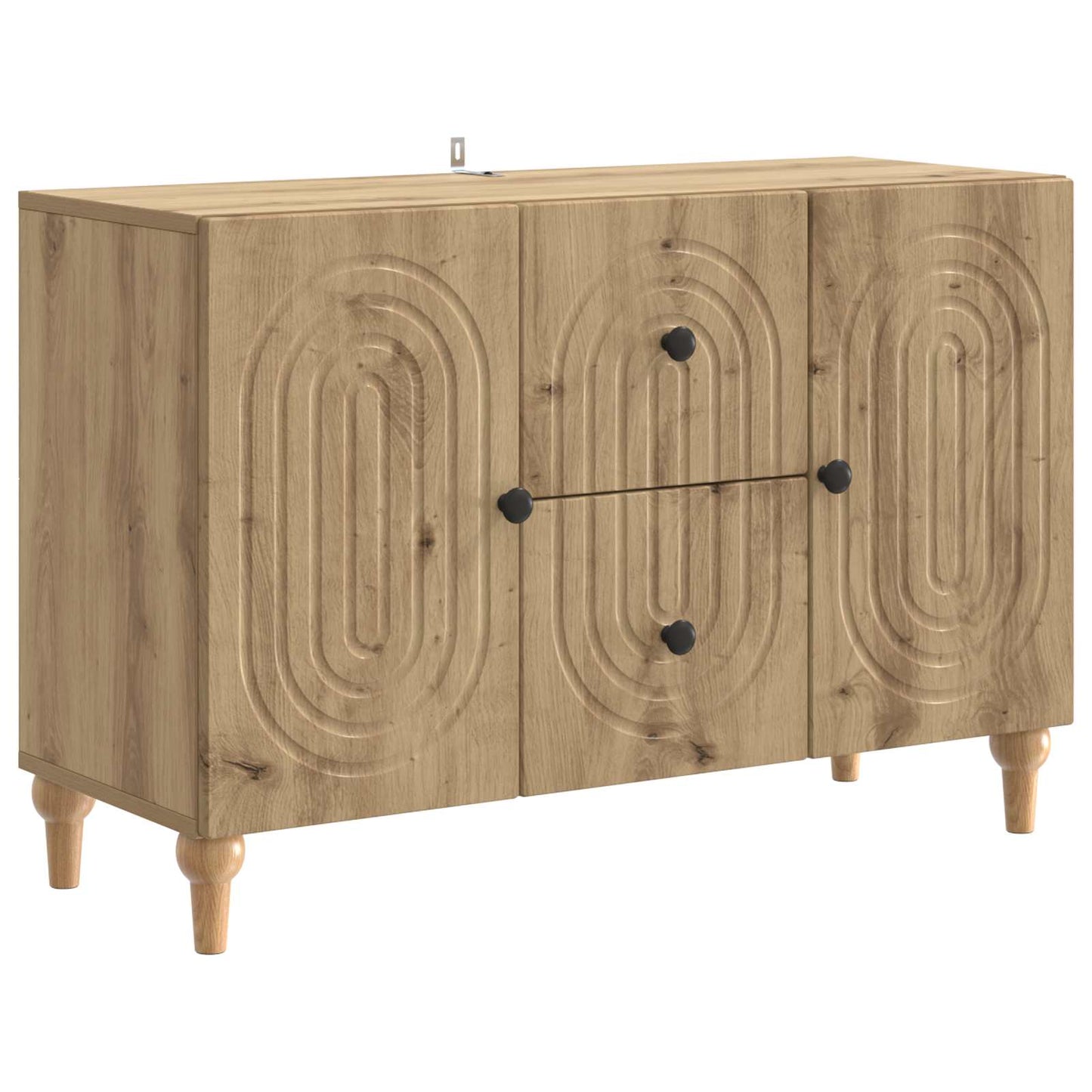 TV-kast Artisanaal eiken 89 x 34,5 x 60 cm Bewerkt hout