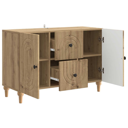 TV-kast Artisanaal eiken 89 x 34,5 x 60 cm Bewerkt hout