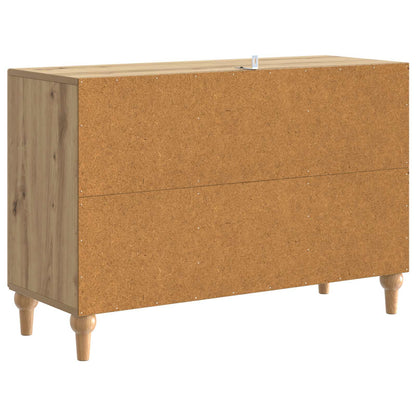 TV-kast Artisanaal eiken 89 x 34,5 x 60 cm Bewerkt hout