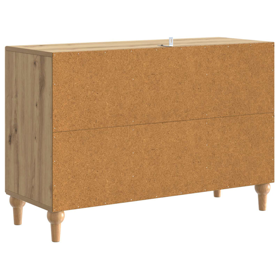 TV-kast Artisanaal eiken 89 x 34,5 x 60 cm Bewerkt hout