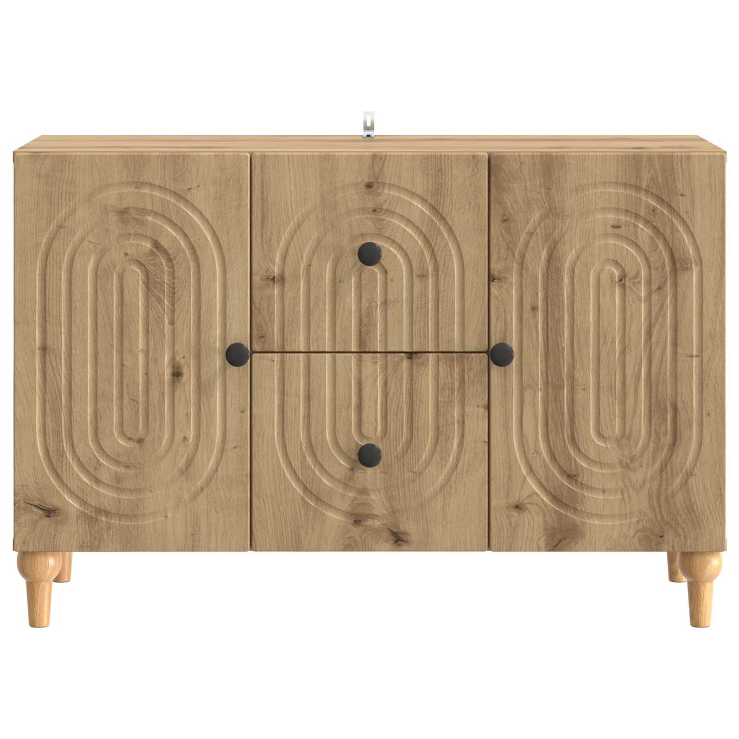 TV-kast Artisanaal eiken 89 x 34,5 x 60 cm Bewerkt hout