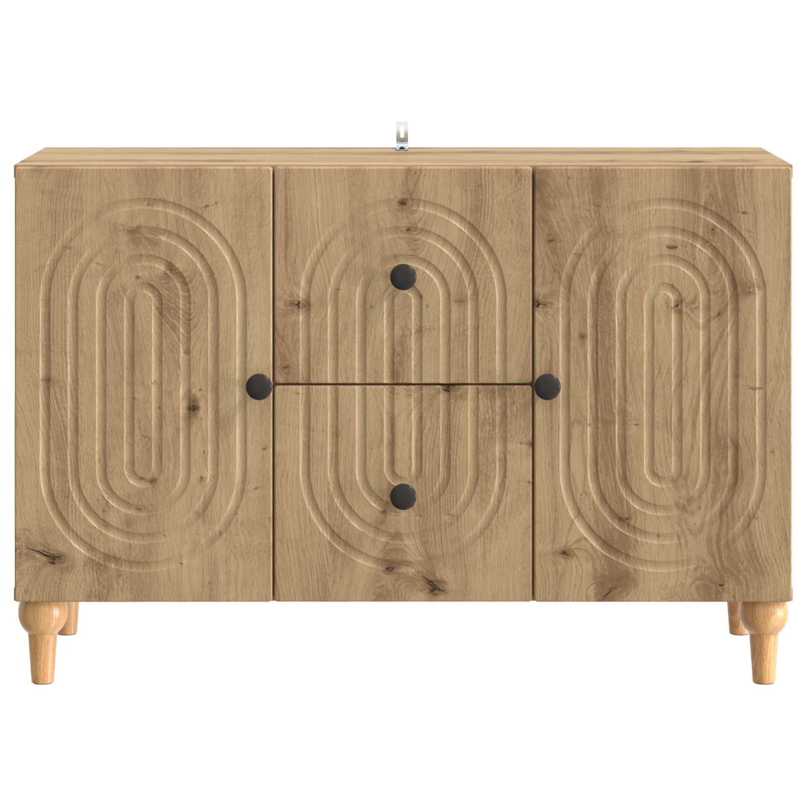 TV-kast Artisanaal eiken 89 x 34,5 x 60 cm Bewerkt hout