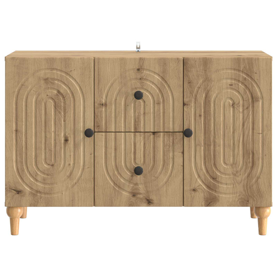 TV-kast Artisanaal eiken 89 x 34,5 x 60 cm Bewerkt hout
