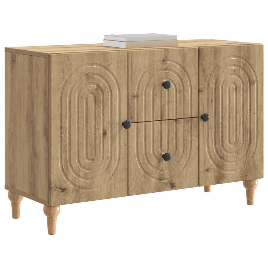 TV-kast Artisanaal eiken 89 x 34,5 x 60 cm Bewerkt hout