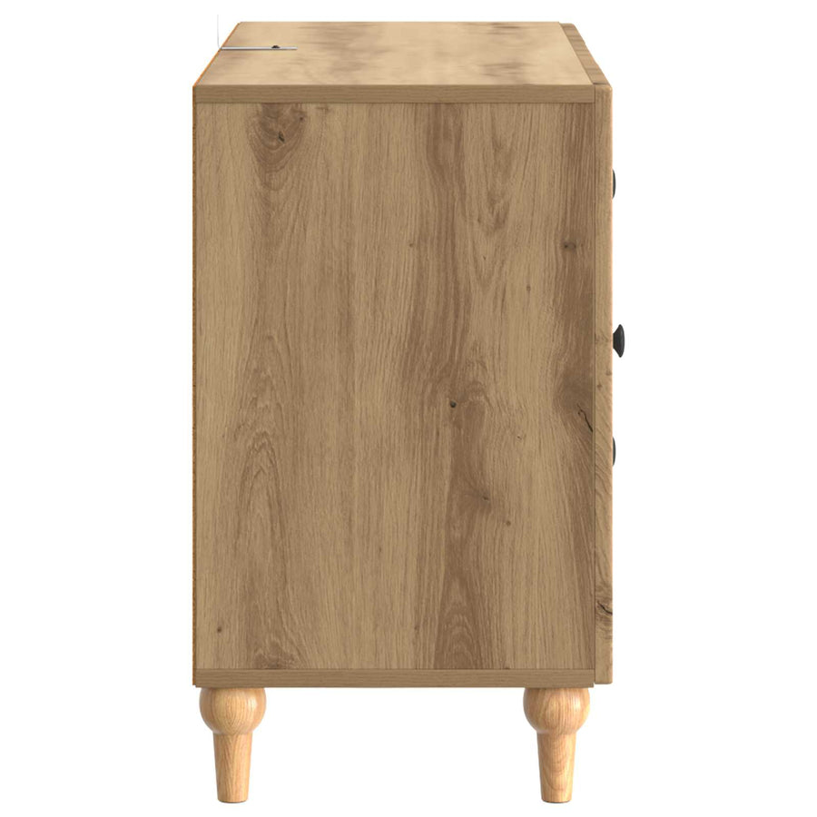 TV-kast Artisanaal eiken 89 x 34,5 x 60 cm Bewerkt hout