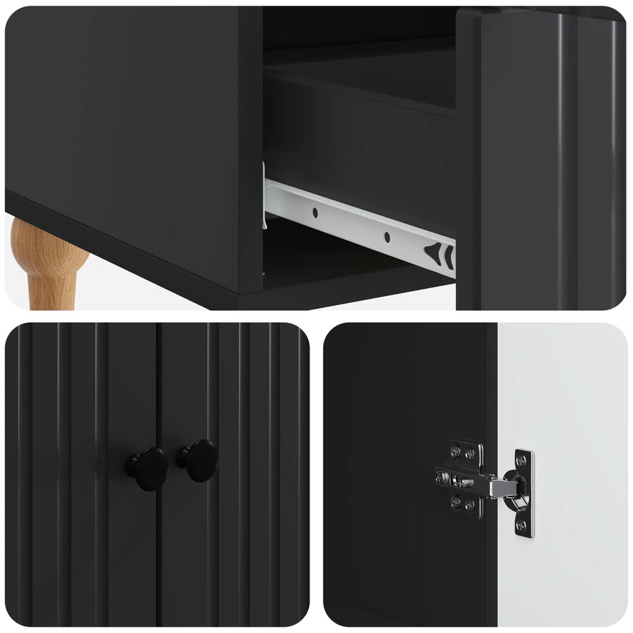 Dressoir met lade Zwart 66 x 34,5 x 95 cm Bewerkt hout